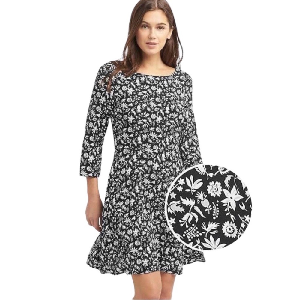 NWT Gap 3/4 Sleeve Floral Print Mini Dress